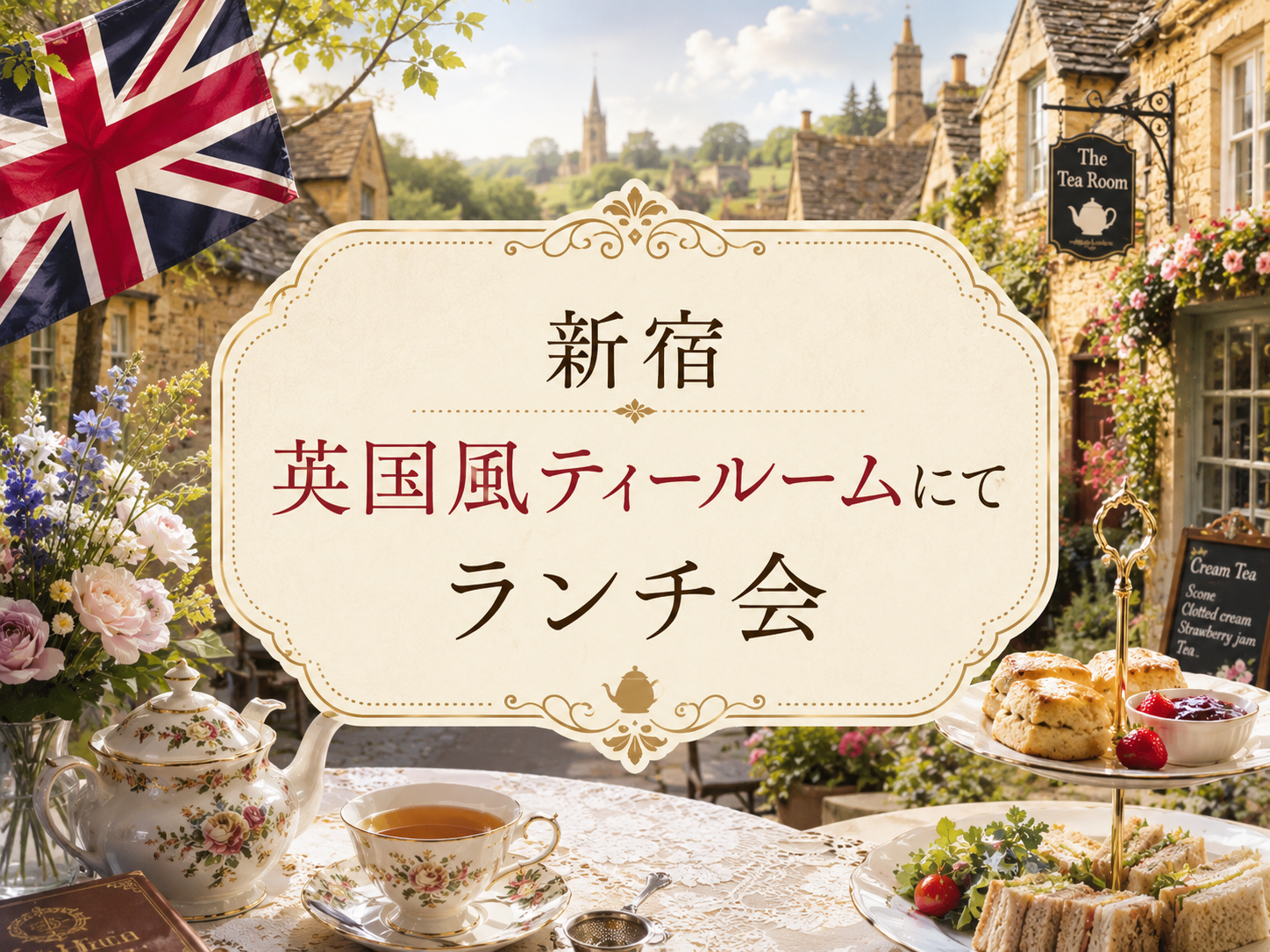 【7/29（水）新宿・英国風ティールーム☕】異国を感じるカフェで少人数ランチ会🇬🇧【女性限定】