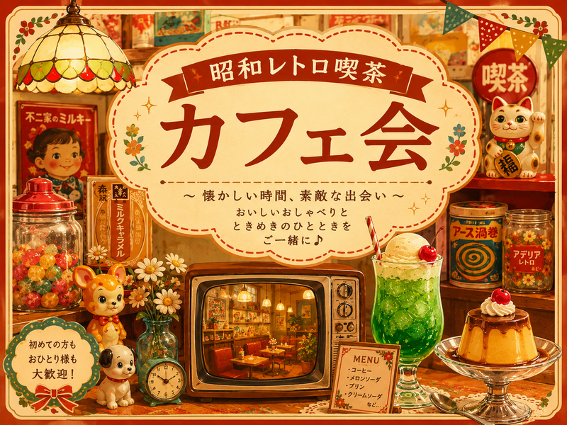 【8/5（水）開催】柴又のレトロ喫茶で女子会☕️🍰 ノスタルジックな空間でおしゃべりタイム♡