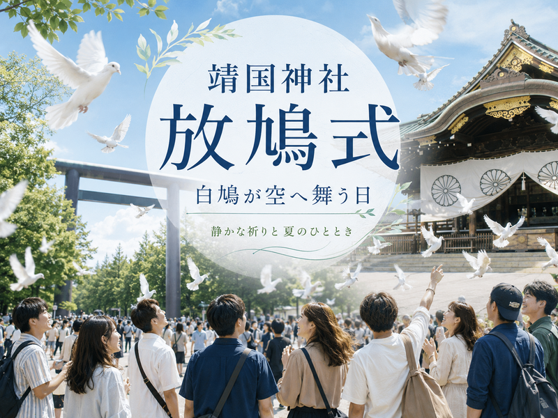 珍しい白鳩の放鳩式(ほうきゅうしき)と終戦記念日の靖国神社の境内散策をしよう！