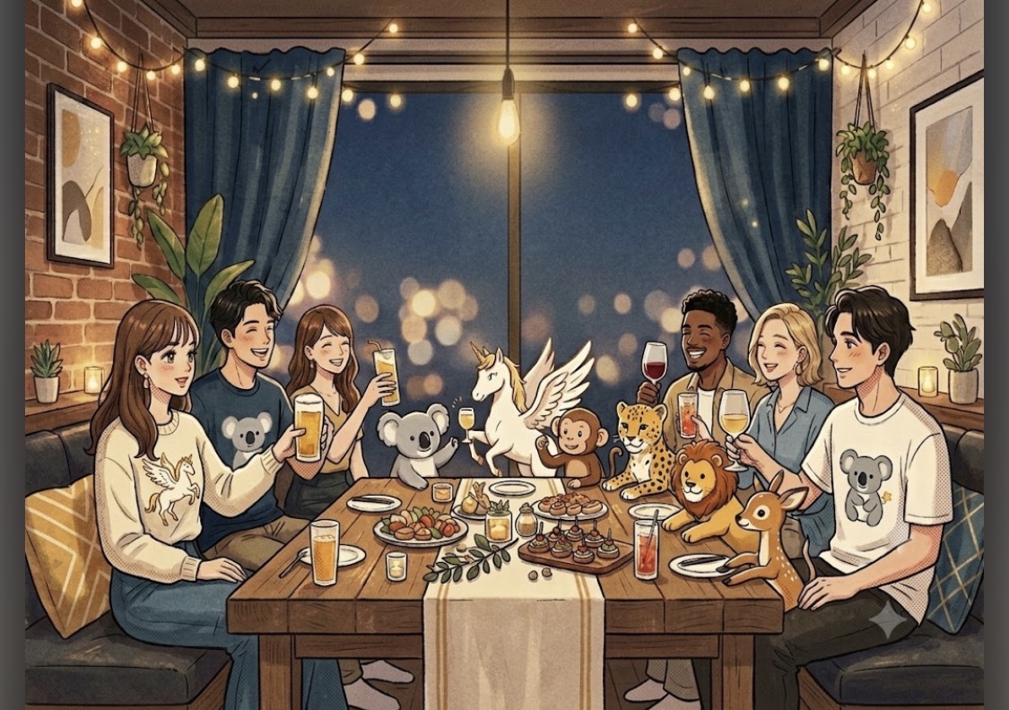 【池袋・オシャレ個室】ペガサス中心に全タイプ集合✨動物占い飲み会🦄