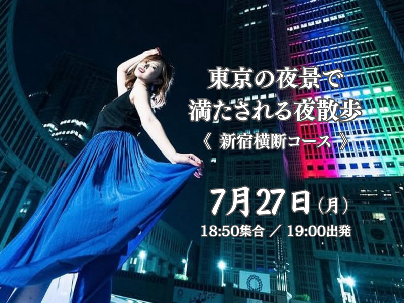東京の夜景で満たされる夜散歩。《新宿横断：歌舞伎町〜都庁》