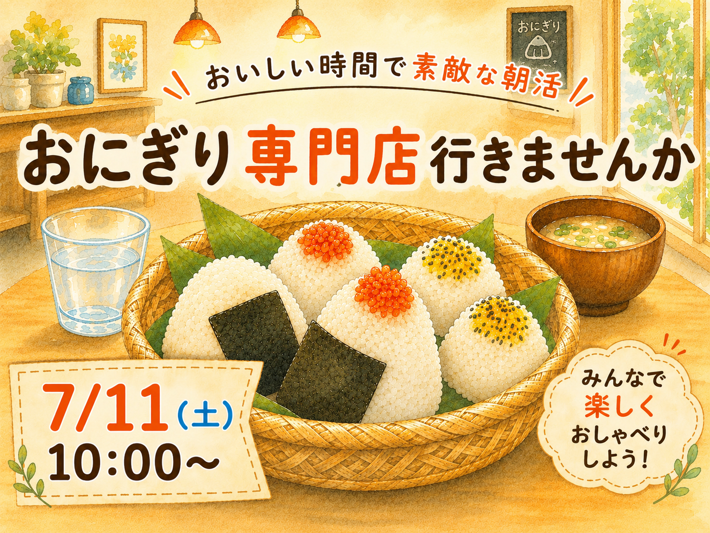 7/11(土) おにぎり専門店で朝活🌅🍙