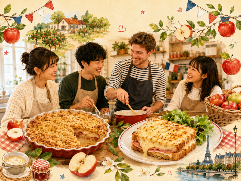 【フランス人と作る】アップルクランブル＆クロックムッシュ会🍎