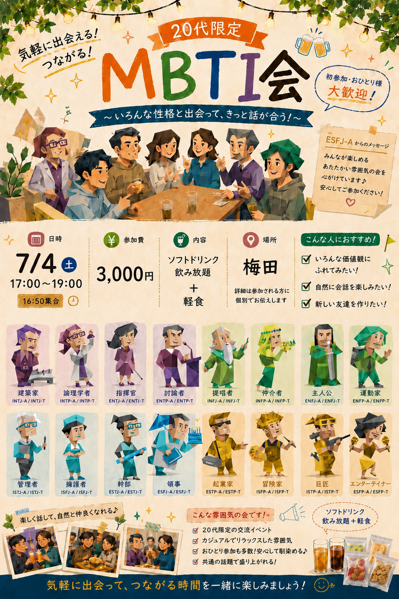 20代限定!!MBTI会👫✨