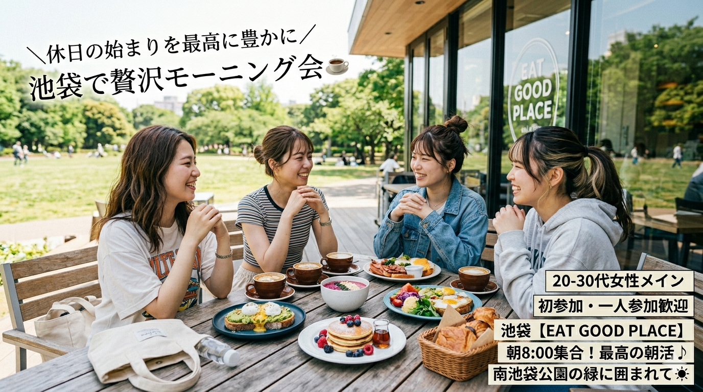 【22歳~32歳女性集合🙌】池袋のお洒落カフェで贅沢あさごはん🍴☀️朝活＆友達作り♪（初参加・一人参加歓迎🌻）
