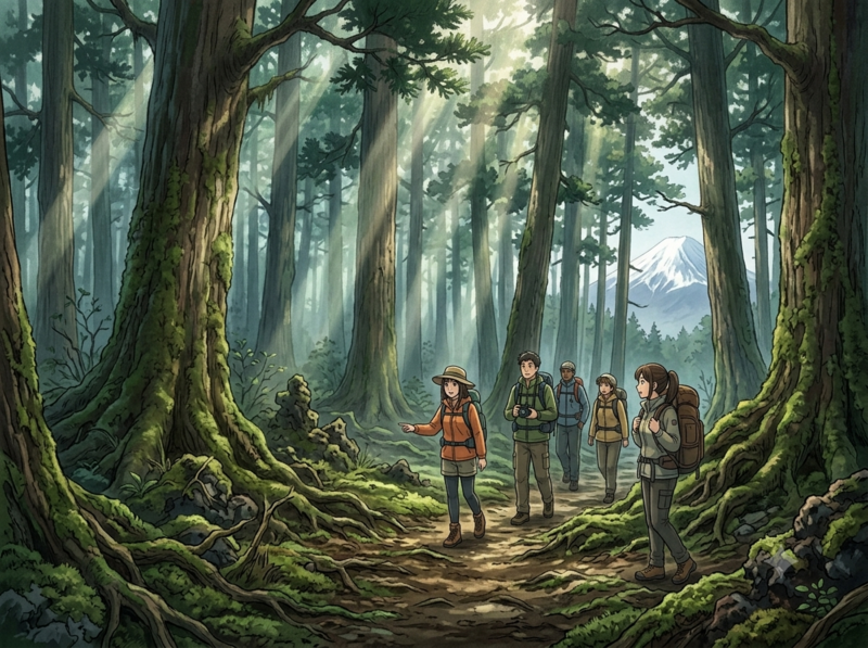 【リピーター限定】🌳ちょっぴり怖い？富士山の麓の青木ヶ原樹海・鳴沢氷穴の探検に出かけよう！🧊