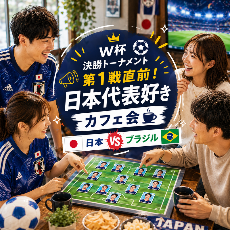 ⚽️W杯決勝トーナメント第1戦直前！日本代表好きカフェ会☕️