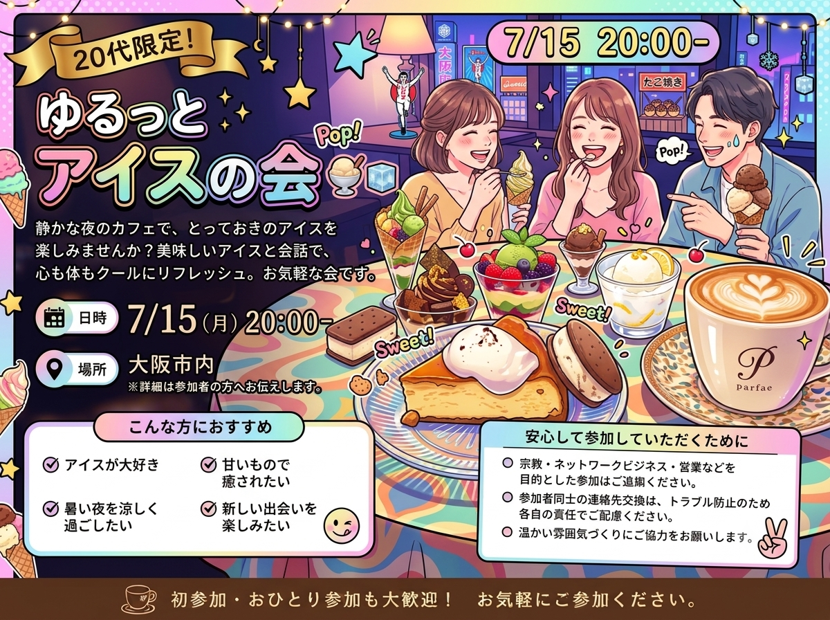 🍨 20代限定！ゆるっとアイスの会🧊