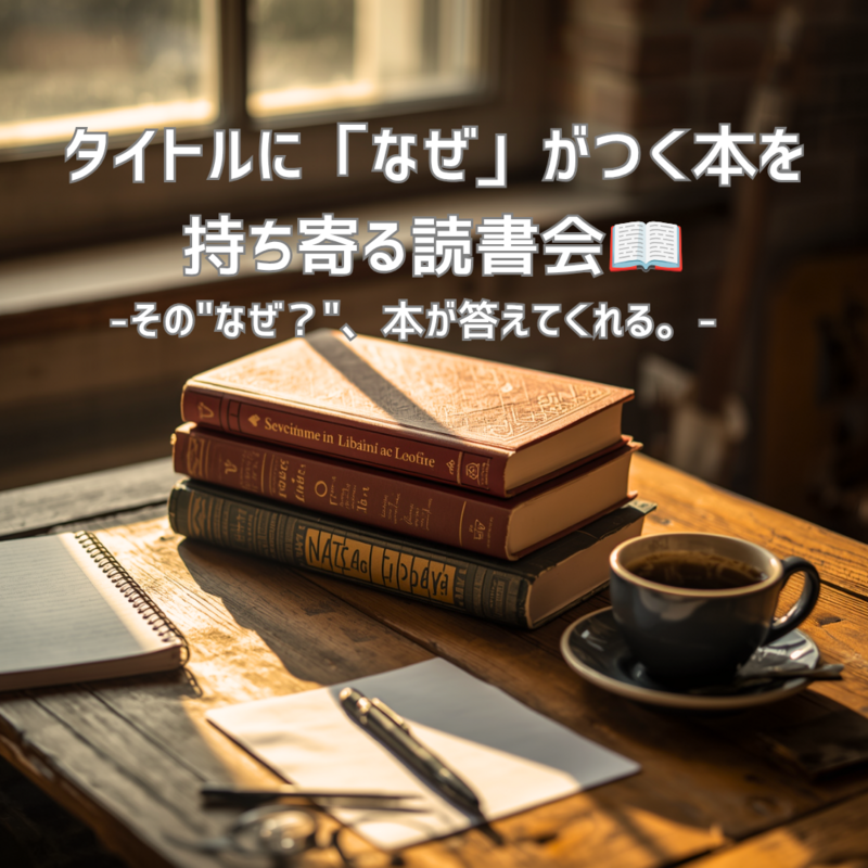 タイトルに「なぜ」がつく本を
持ち寄る読書会📖〜その"なぜ？"、本が答えてくれる。〜