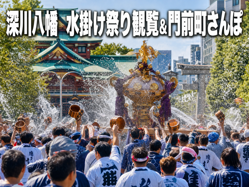 深川八幡 水掛け祭り観覧&門前町さんぽ