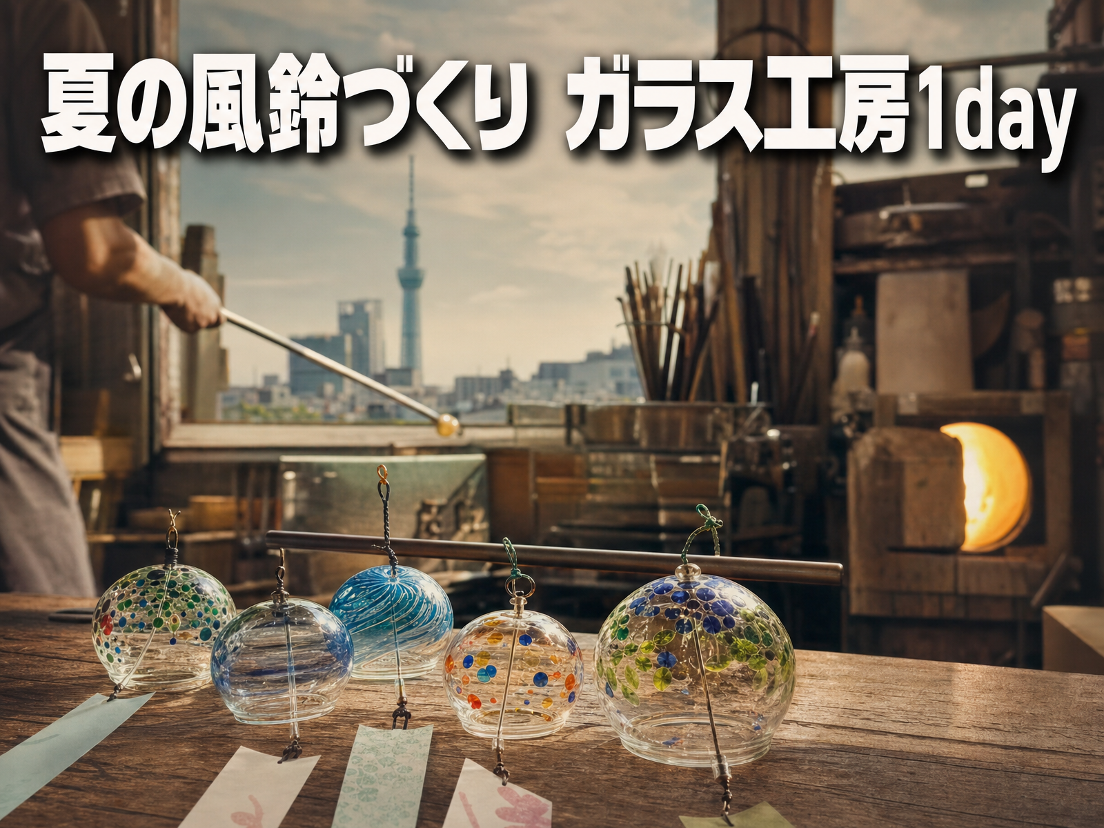 夏の風鈴づくり ガラス工房1day