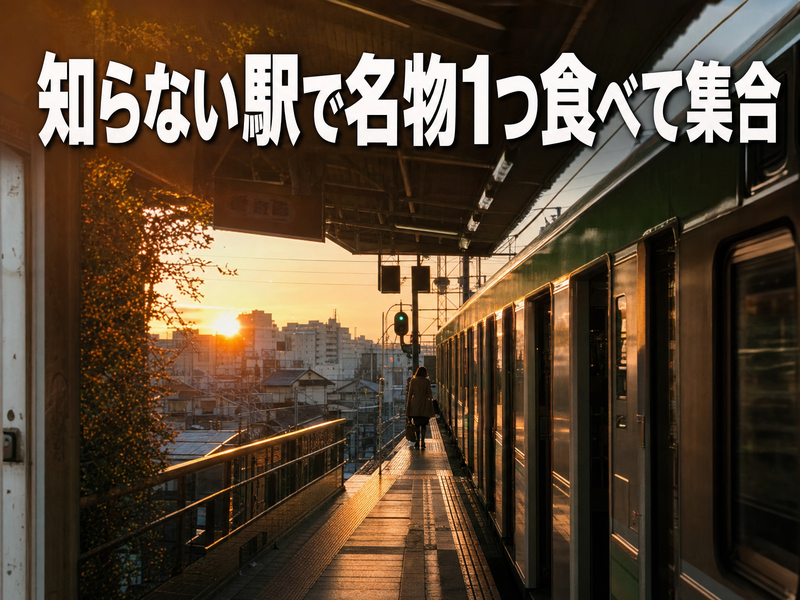 知らない駅で名物1つ食べて集合