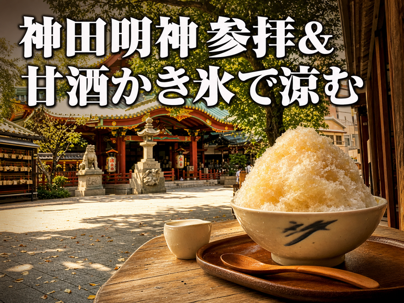 神田明神 参拝&甘酒かき氷で涼む