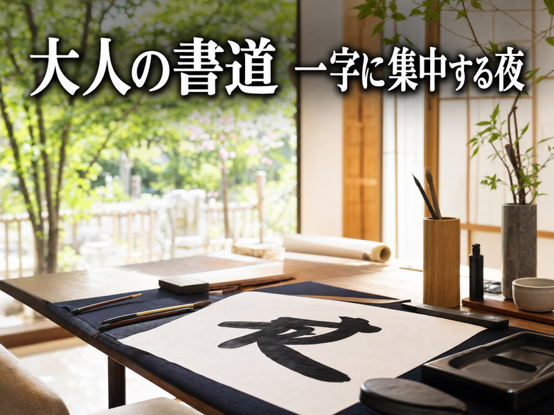 大人の書道 一字に集中する夜