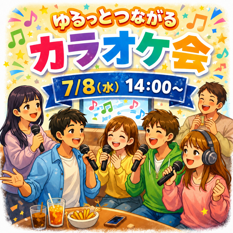 【女性主催！7/8(水)新宿カラオケパーティー🎤】平日昼限定！シフト休み仲間で盛り上がる交流イベント✨