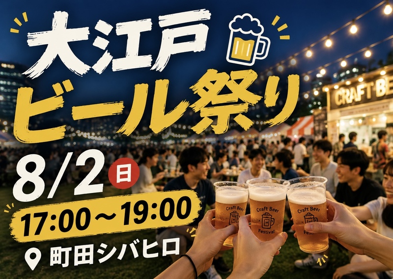【8/2(日)】ビールで日本一周！大江戸ビール祭りで楽しむ飲み比べ交流会🍻