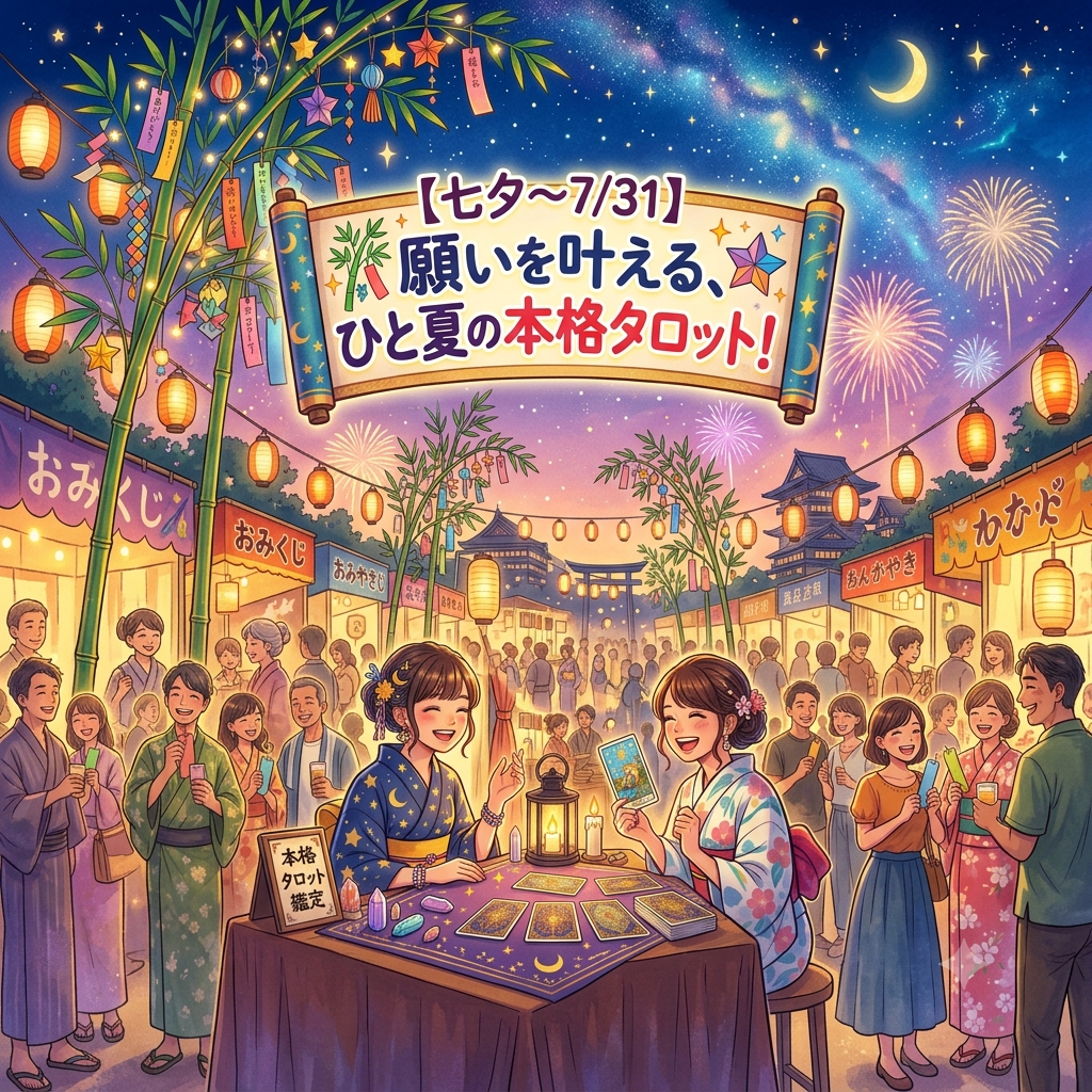 本日七夕開始！夏の出会い・仕事・引越しの迷いに！気軽に占う本格ウェブ限定タロット鑑定