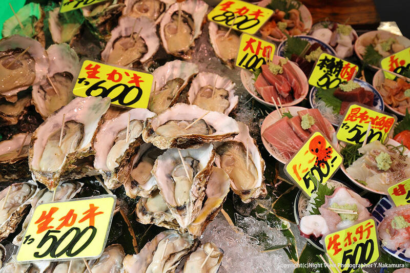     【築地で牡蠣＆帆立！海鮮食べ歩きツアー】