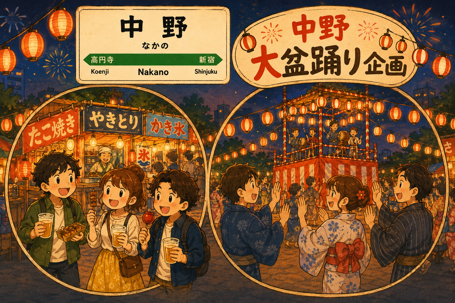 まるでフェス！？🕺中野駅前大盆踊り大会に行こう🏮初参加・おひとり参加歓迎✨