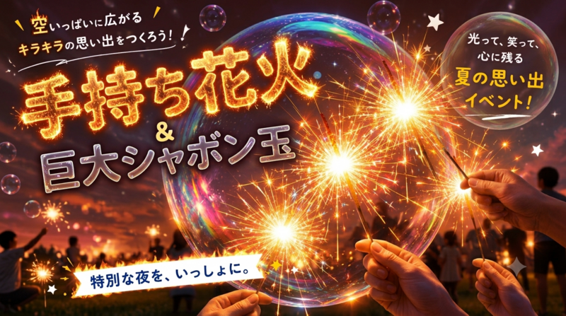 手ぶら👍巨大シャボン玉＆花火を楽しむ会