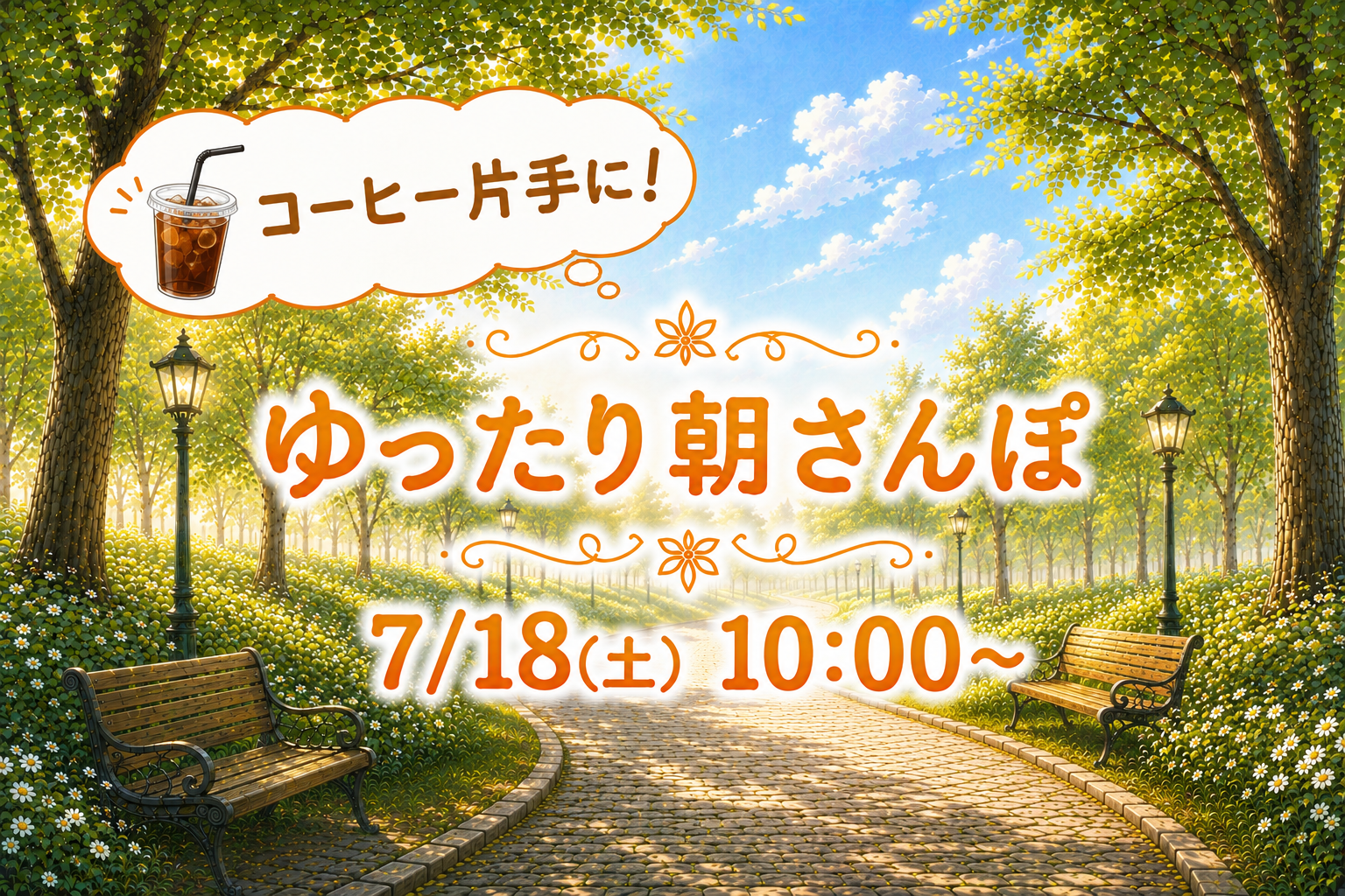 コーヒー片手にゆったり朝さんぽ🌅🚶🏻