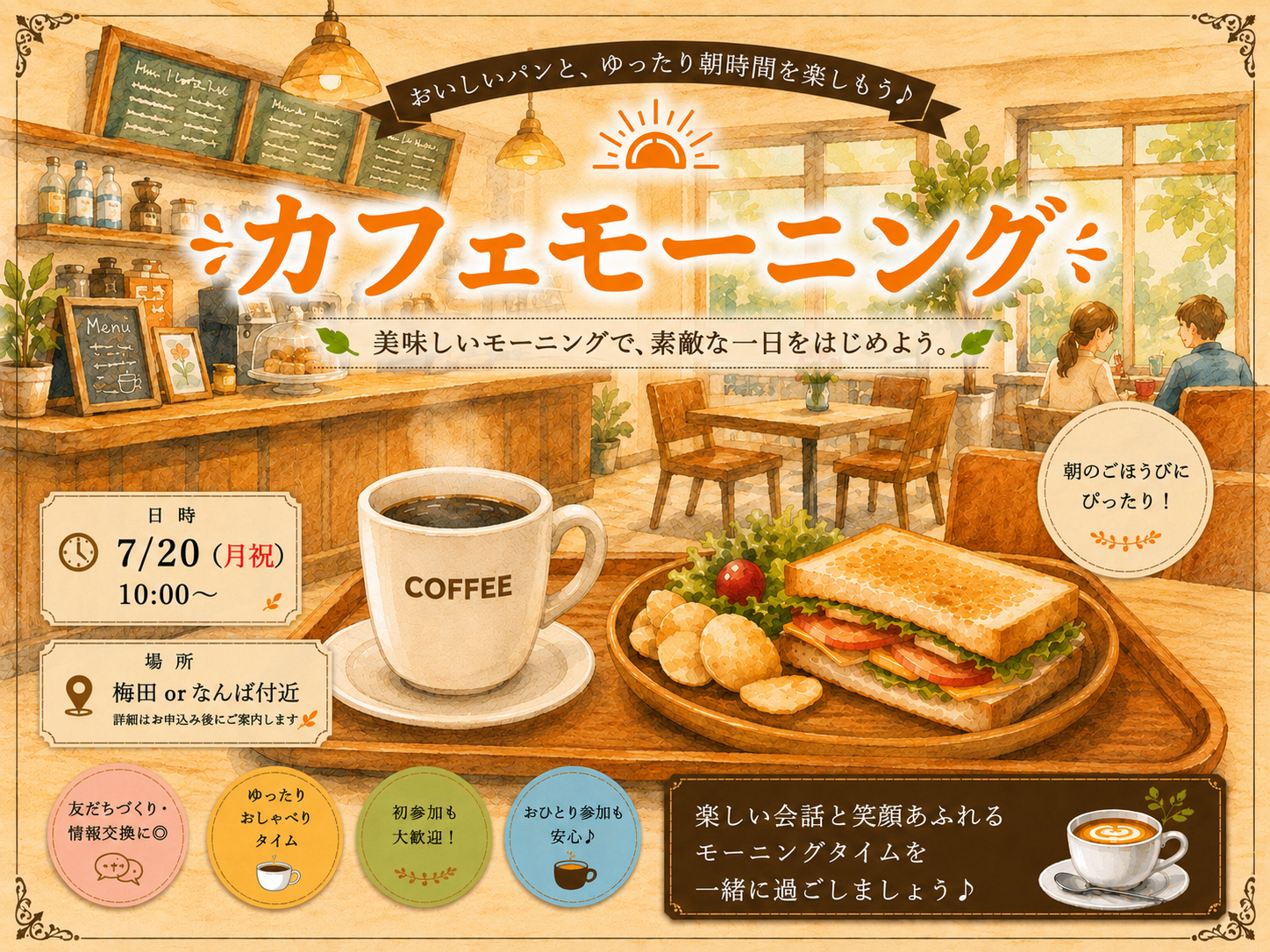 ゆったりカフェモーニング☕️‪🔆‬