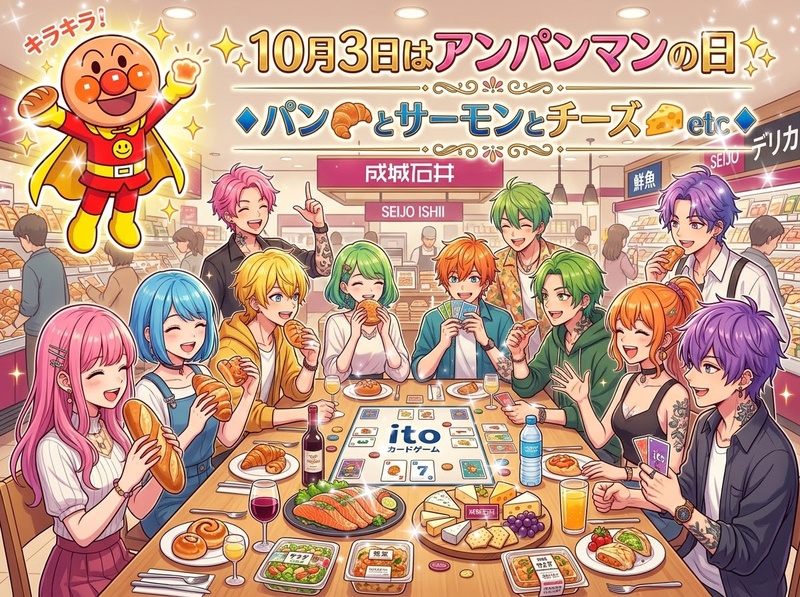 【アンパンマンが顔くれてもあんこ食べられない女性主催】10/3アンパンマンの日！パン＆洒落たおつまみ×少しボドゲ