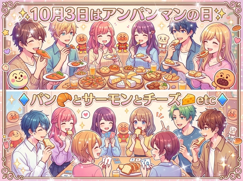 【アンパンマンが顔くれてもあんこ食べられない女性主催】10/3アンパンマンの日！パン＆洒落たおつまみ×少しボドゲ
