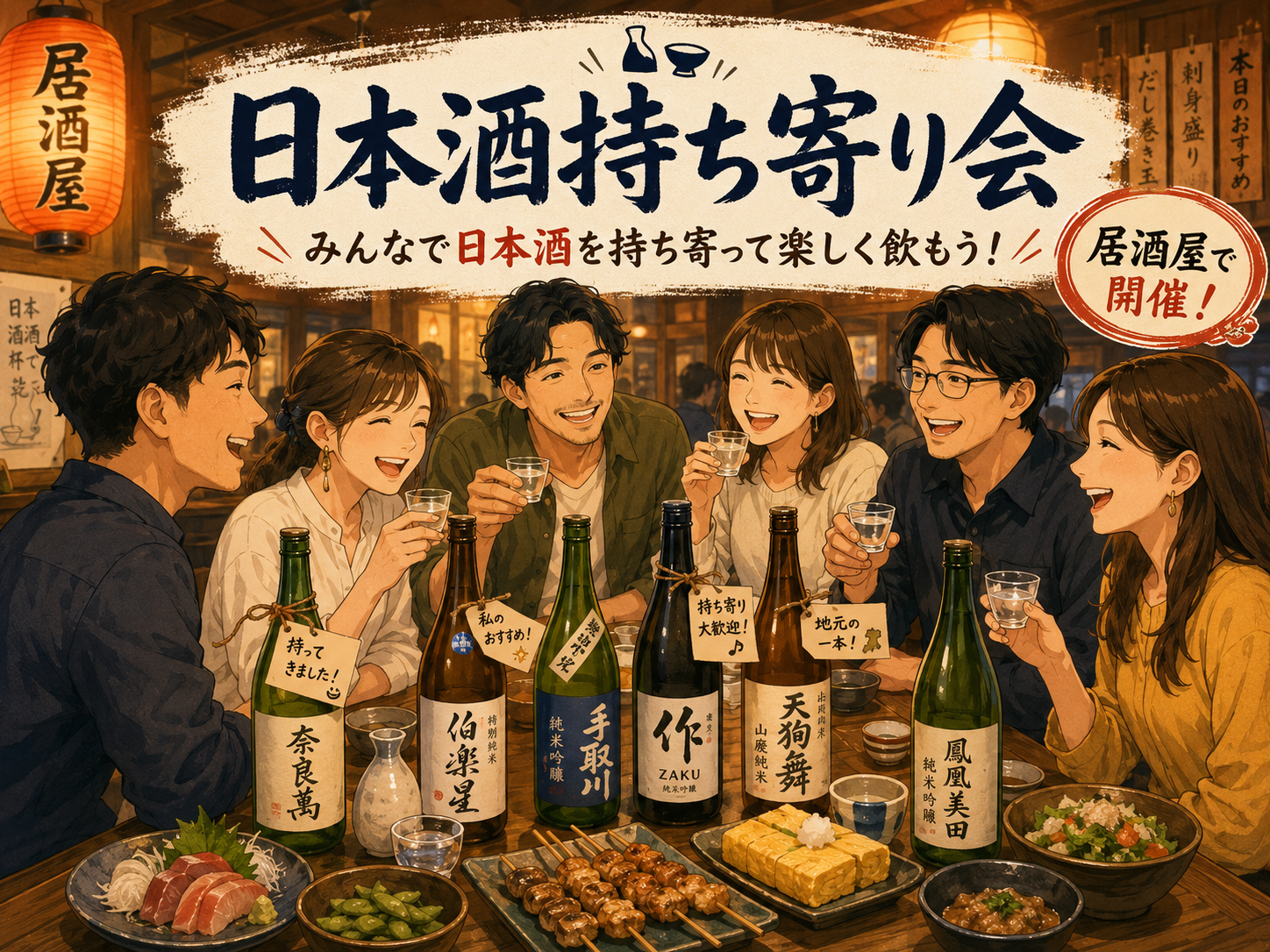 新宿🏮日本酒持ち寄り飲み会🍶【25-36歳1人参加限定】途中参加退出OK🙆‍♀️