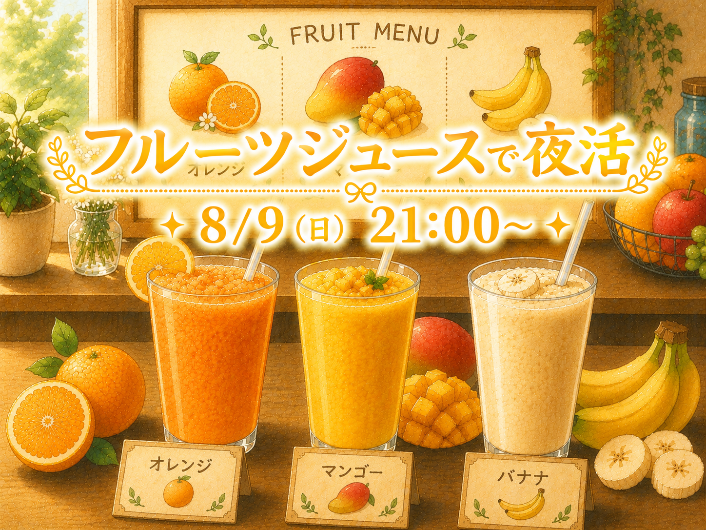 フルーツジュースで夜活🥤🍊