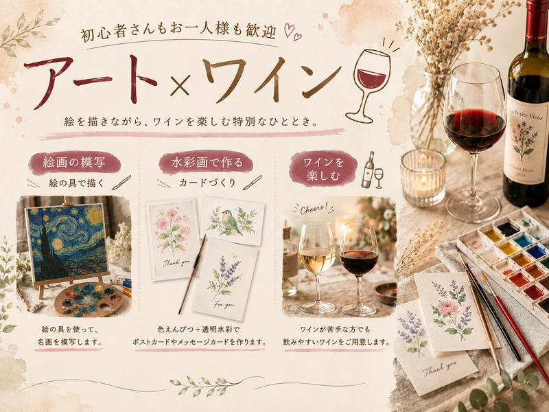 【20代限定】【初心者🔰大歓迎】☕🎨 アート×ワイン会 🎨🍷