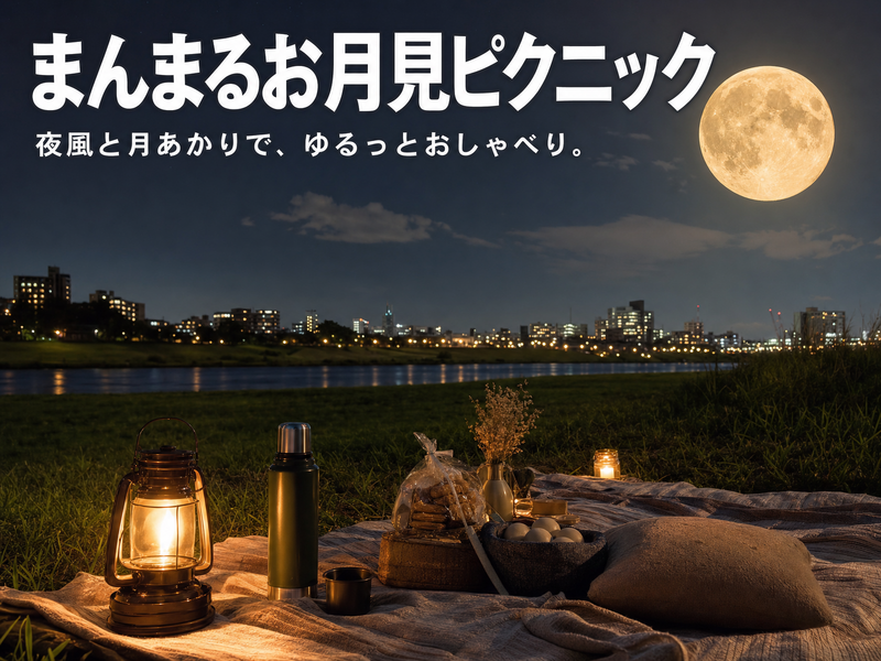 【秋の夜長】まんまるお月見ピクニック🌕夜風と月あかりでゆるトーク