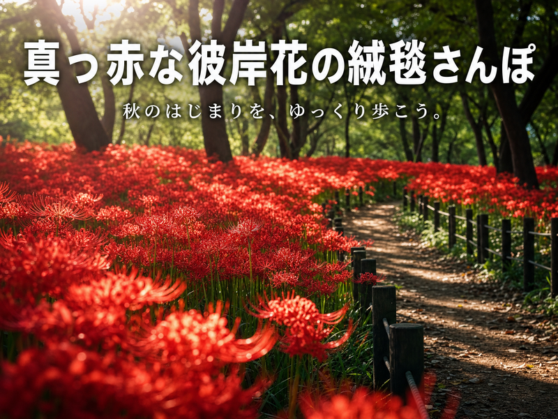 【秋分の日】真っ赤な彼岸花の絨毯さんぽ🌺季節の変わり目をゆっくり歩く