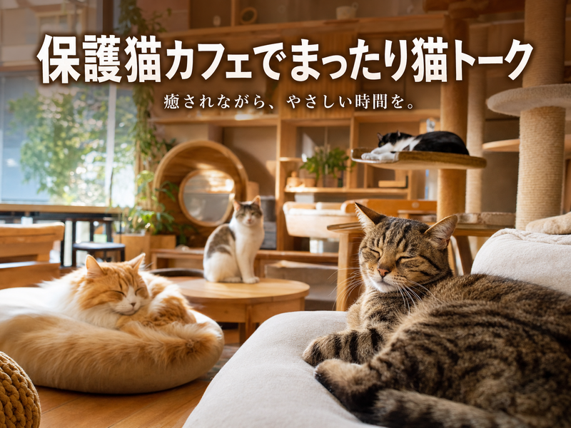 【猫に癒される】保護猫カフェでまったり猫トーク🐈ひとり参加歓迎
