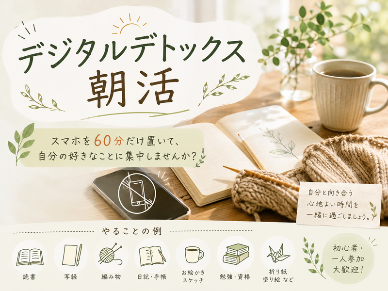 【20〜30代限定】デジタルデトックス朝活 📵☕🌻in秋葉原