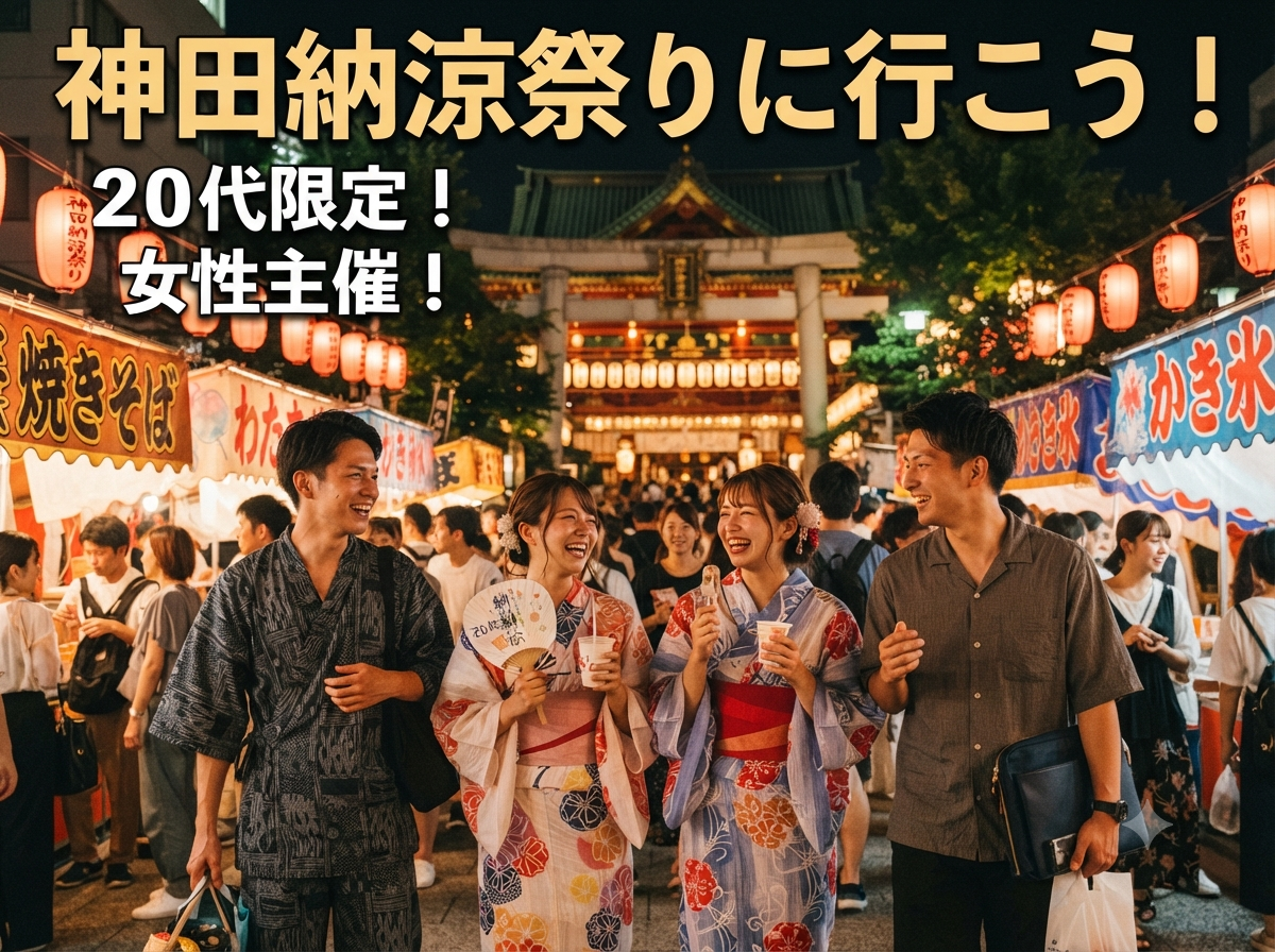 【8/7(金)神田納涼祭り🎐】20代限定！女性主催で1人参加も大歓迎！夏の思い出作り＆交流イベント（2次会あるかも）