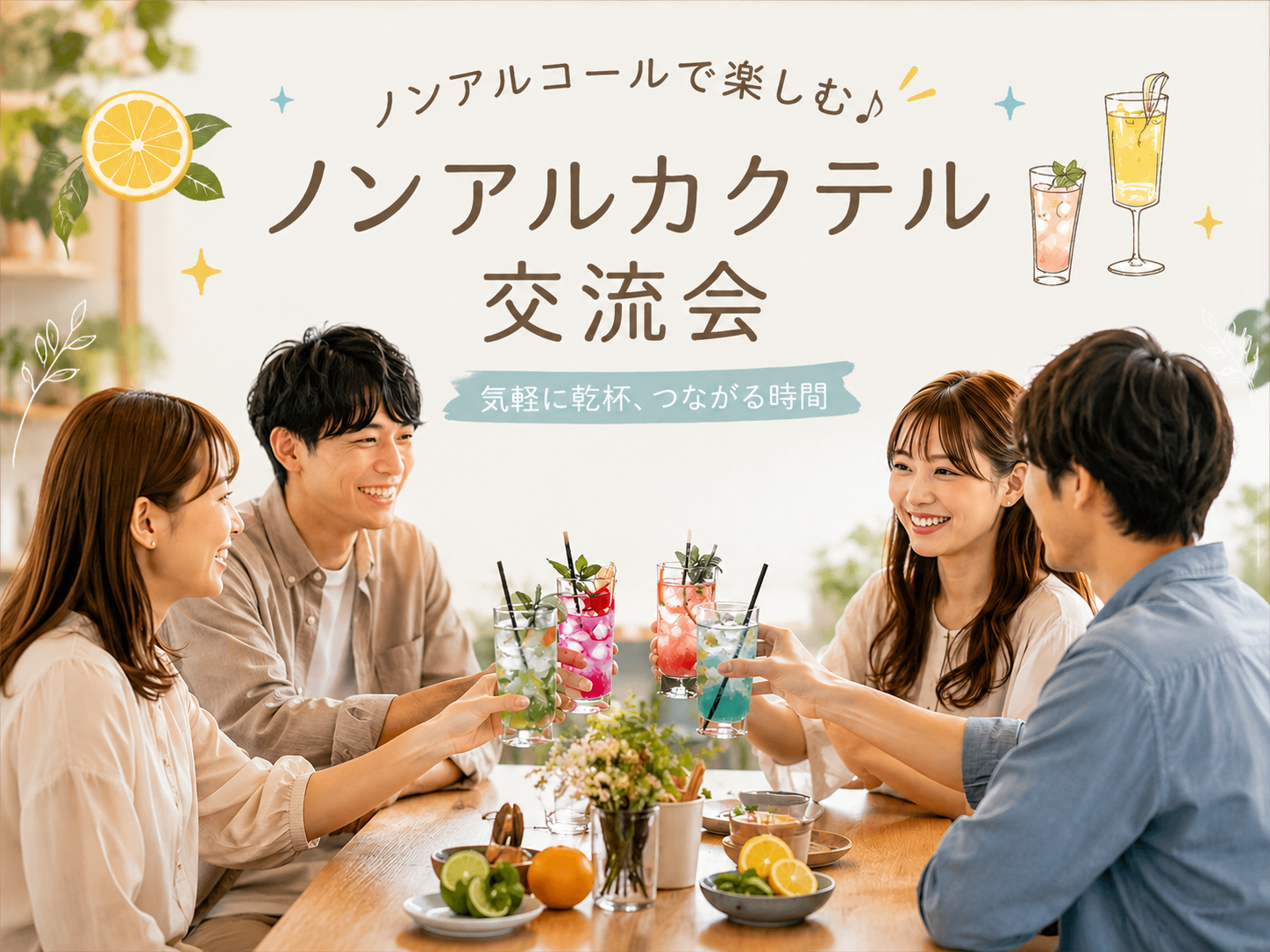 【平日夕活】ノンアルカクテル交流会｜不動前・目黒｜Weekday Hangout