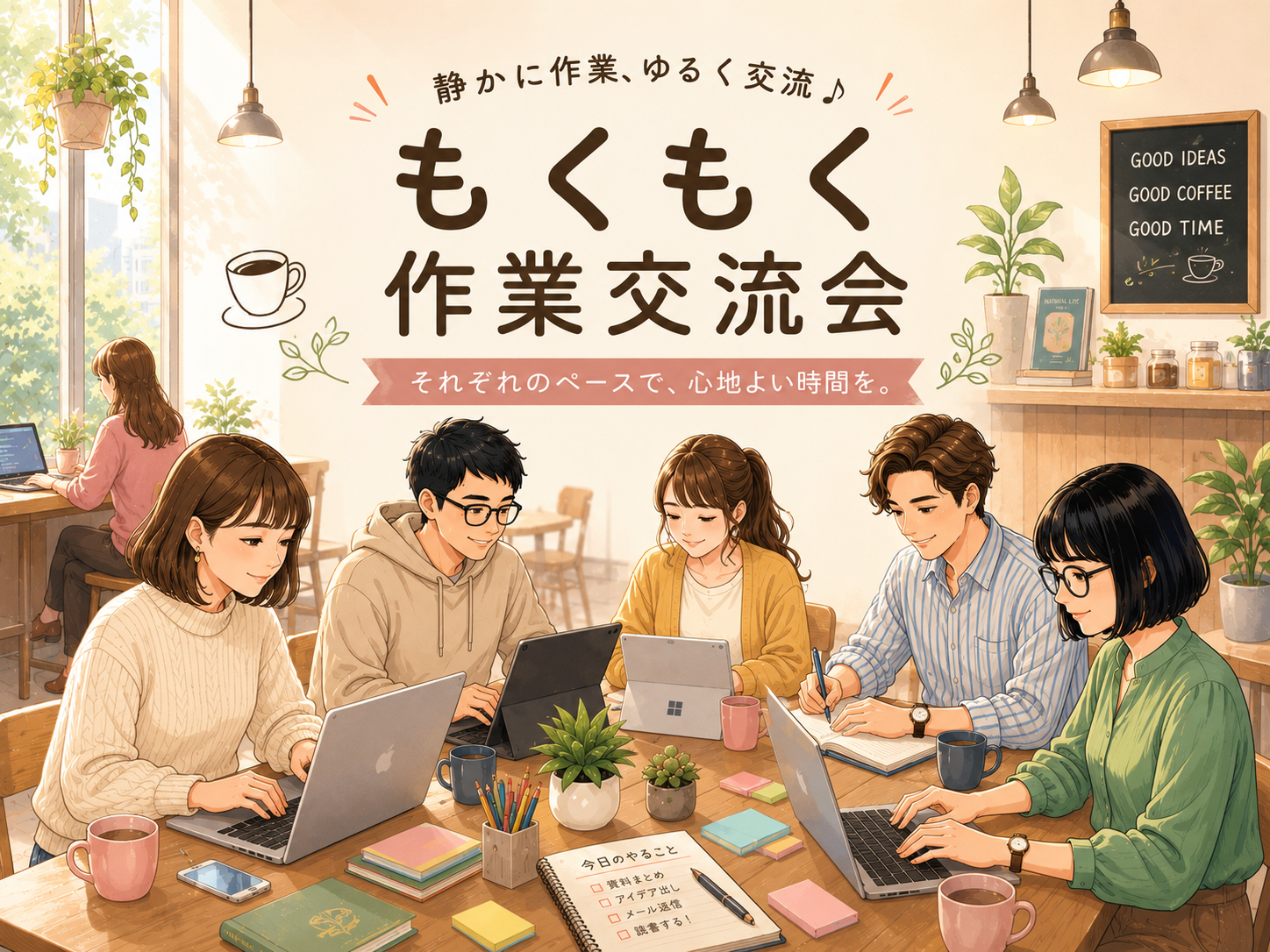 【平日朝活】静かに作業しながらゆるく交流会｜不動前・目黒｜Weekday Hangout