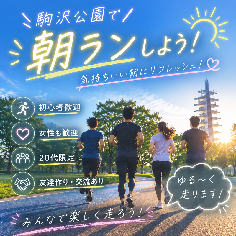 【8/2開催】駒沢オリンピック公園🏃‍♂️20代限定！初夏のリフレッシュ朝ラン