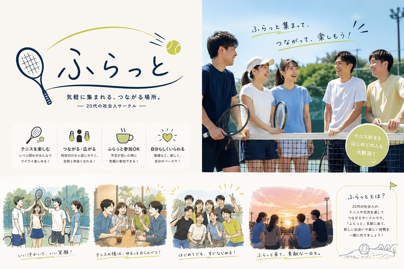 【20代】ワイワイテニスしましょ〜🎾