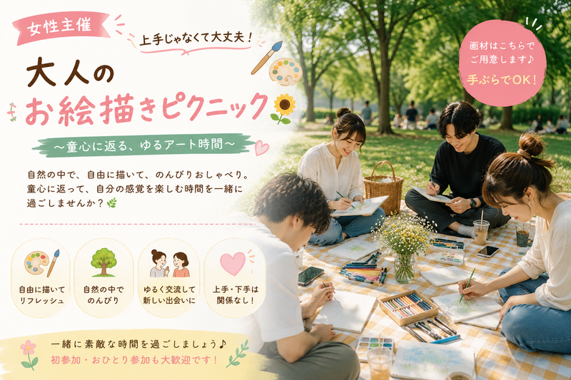 🎨【女性主催】大人のお絵描きピクニック🌻