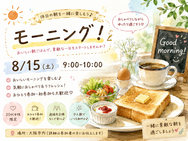 ☀️ 朝活しませんか？モーニング会🍞☕