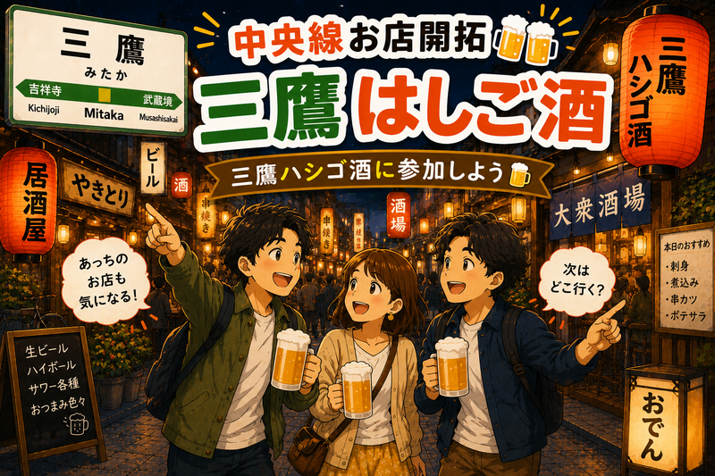 【三鷹を飲み歩こう🍻】三鷹のはしご酒イベントにみんなで行こう✨初参加・おひとり参加歓迎♪