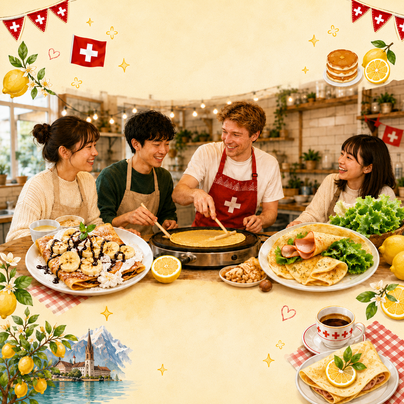 前回30人参加【スイス人と作るクレープパーティー】🍋
〜海外の家庭レシピを楽しむ交流会〜