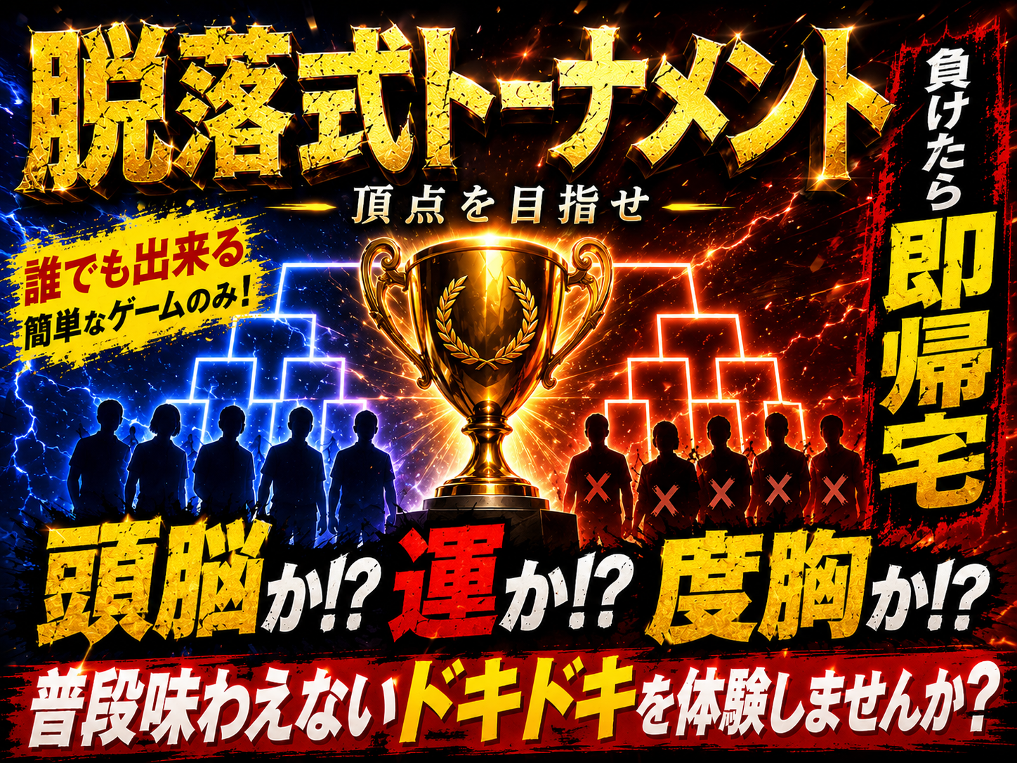 脱落式トーナメント！ルール簡単なゲーム！優勝を目指せ！！
