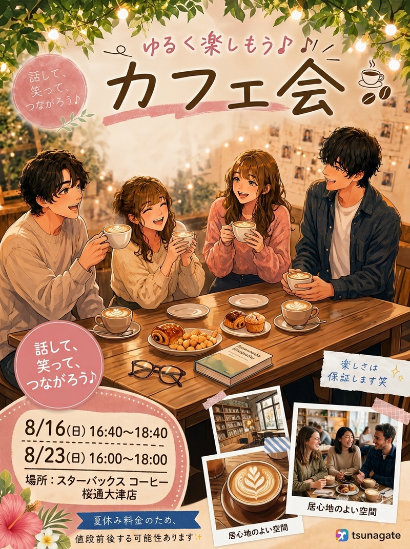 ☕️ カフェでゆるくお話ししませんか😊
