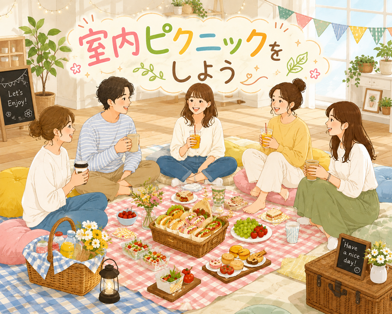初めて参加大歓迎🔰✨️【23～34歳中心🌼】みんなで室内ピクニックがし隊🍫︎💕︎持ち寄り大歓迎🍈