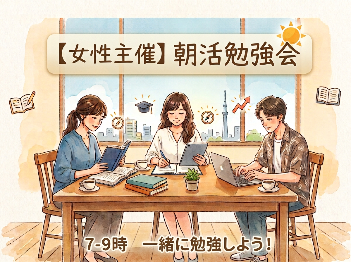 【女性主催】朝活勉強会☀️ 7〜9時｜神保町で一緒に勉強しよう！