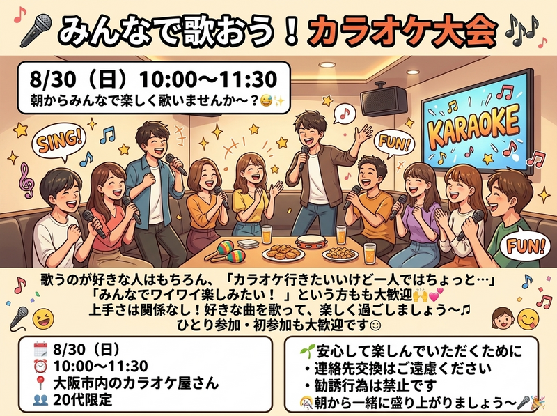 🎤 みんなで歌おう！カラオケ大会🎤🎶