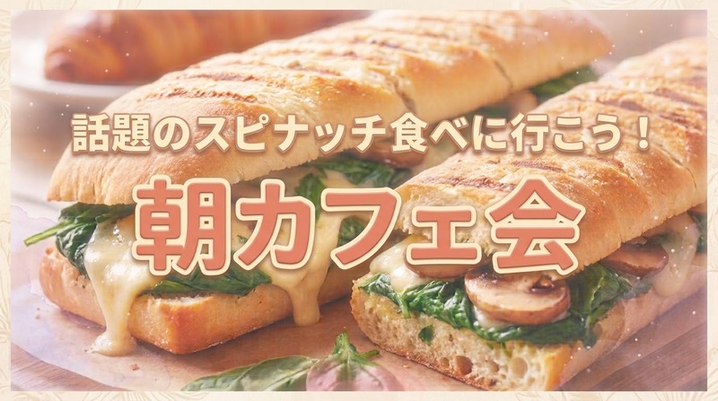 【21-32歳女性歓迎🌼】話題の「スピナッチ」一緒に食べよ😋！きっかけ作りの朝カフェ会🥯☀️✨